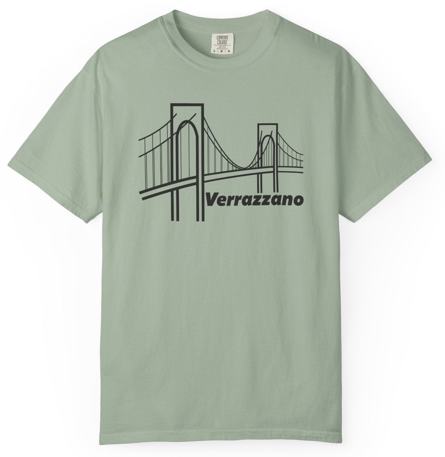 T-shirt with a bridge graphic and 'Verrazzano' text 