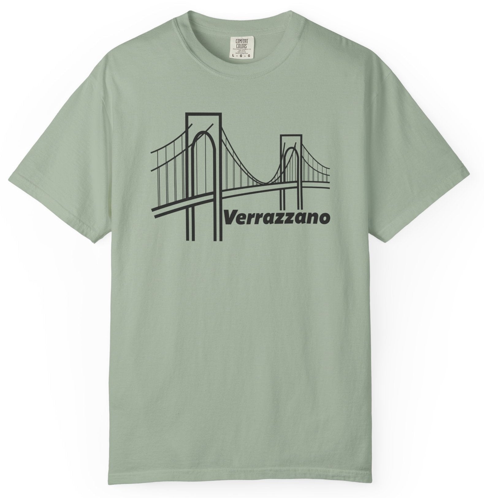 T-shirt with a bridge graphic and 'Verrazzano' text 