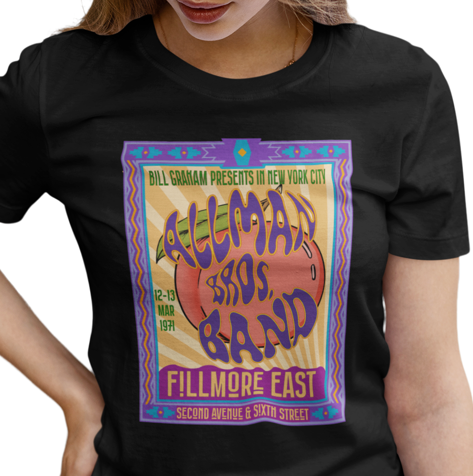 T-shirt with an Allman Brothers Band at the Fillmore East poster graphic