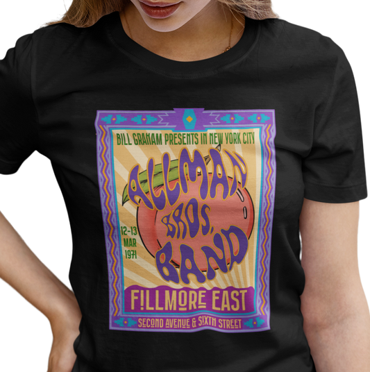 T-shirt with an Allman Brothers Band at the Fillmore East poster graphic