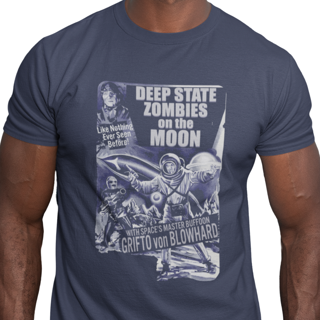 Deep State Zombies on the Moon Unisex T-Shirt