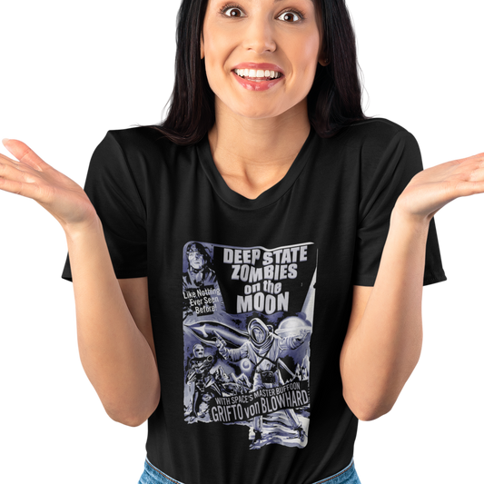 Deep State Zombies on the Moon Women's T-Shirt
