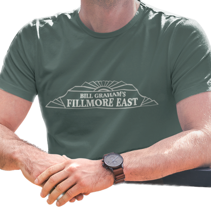 T-shirt with facade graphic and "Bill Graham's Fillmore East" text