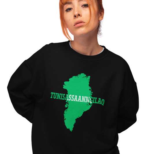 Sweatshirt with map of Greenland with text 'Not For Sale' in the Greenlandic language