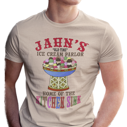 T-shirt with Jahn's graphic of the ice cream kitchen sink
