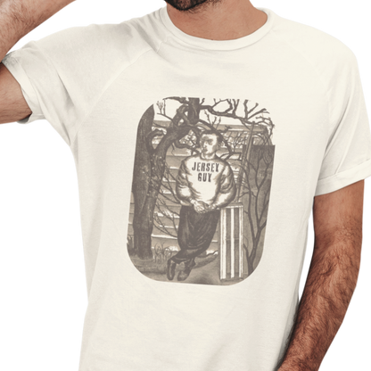 T-shirt of a man in a 'Jersey Guy' shirt
