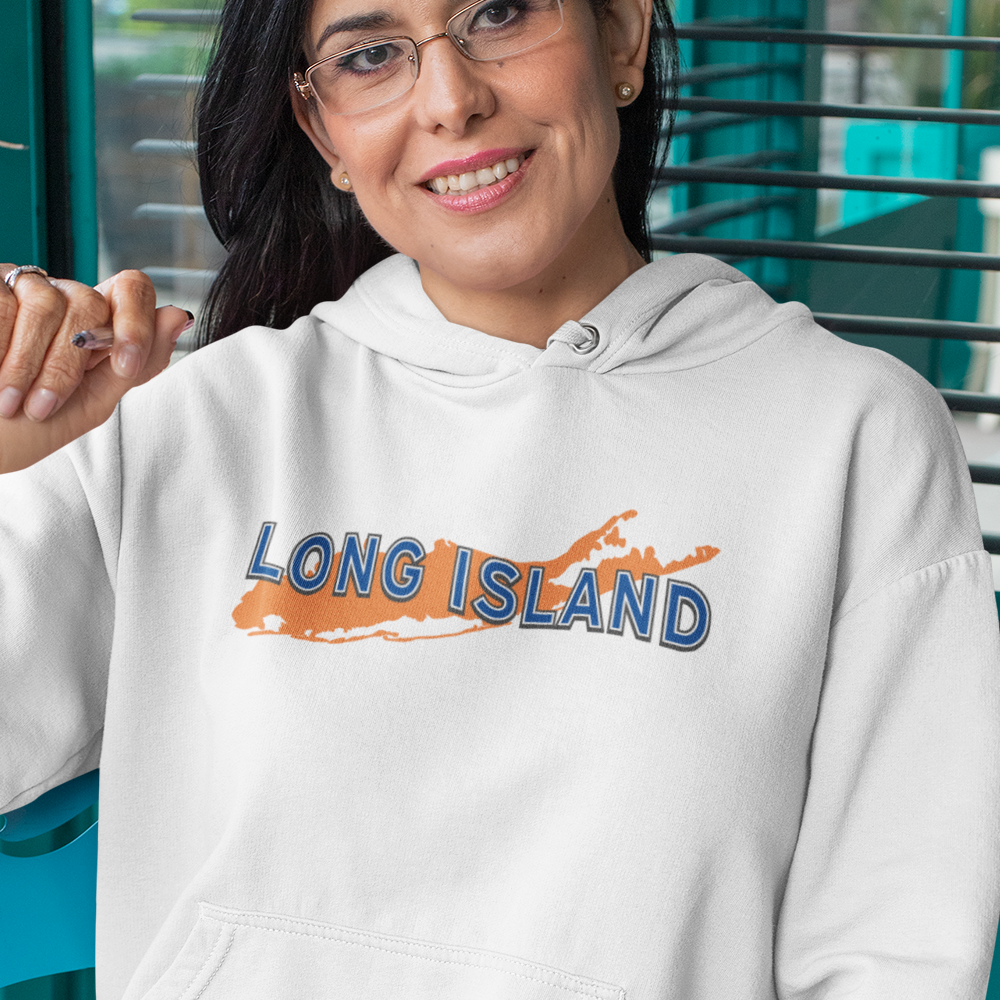 Long Island Hoodie Orange and Blue