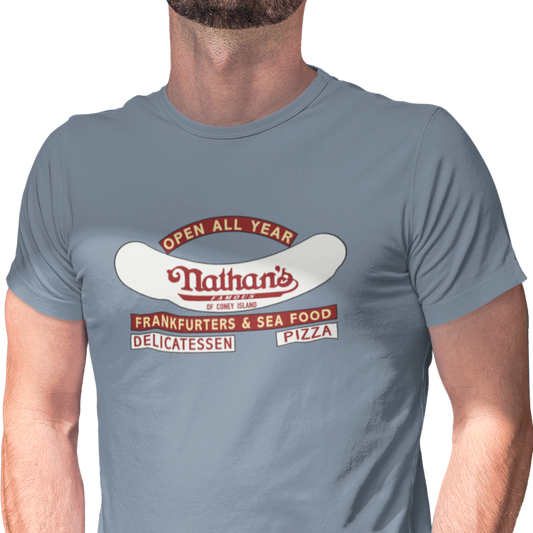 Nathan's hot dogs Oceanside graphic t-shirt