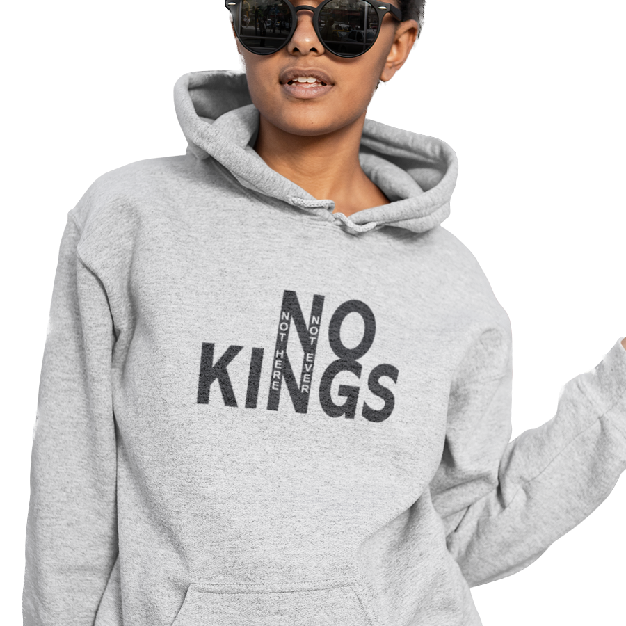 Hoodie with 'NO KINGS' text