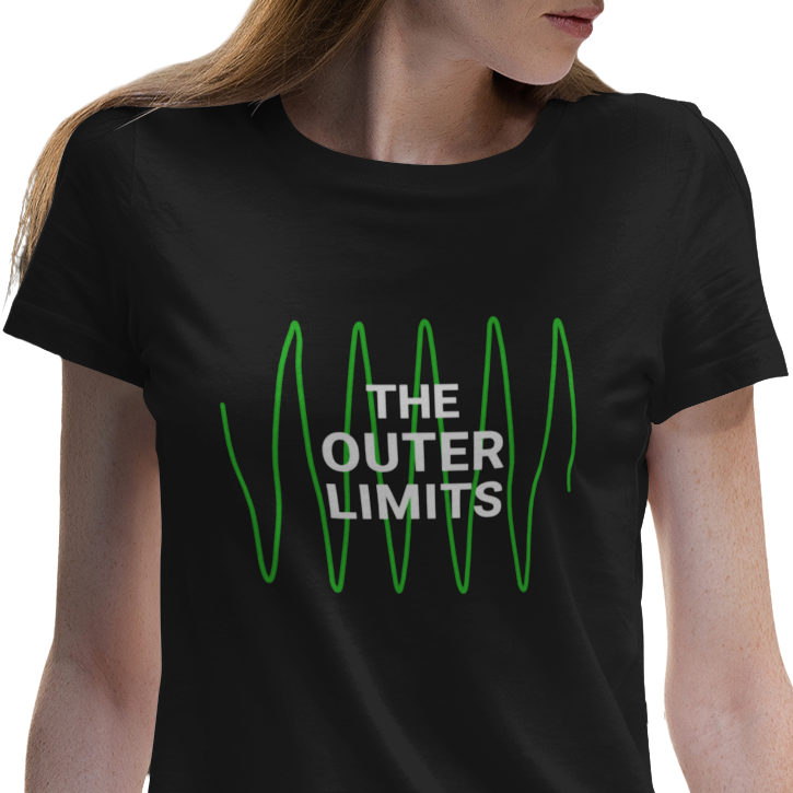 T-shirt with 'The Outer Limits' text above a green oscilloscope graphic.