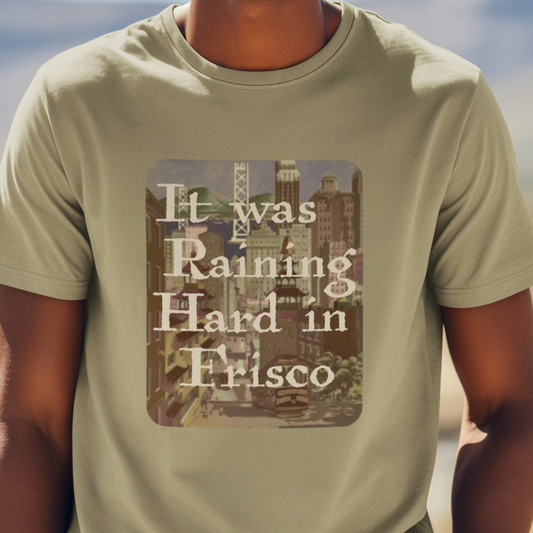T-shirt with graphic of San Francisco and text from Harry Chapin's 'Taxi'