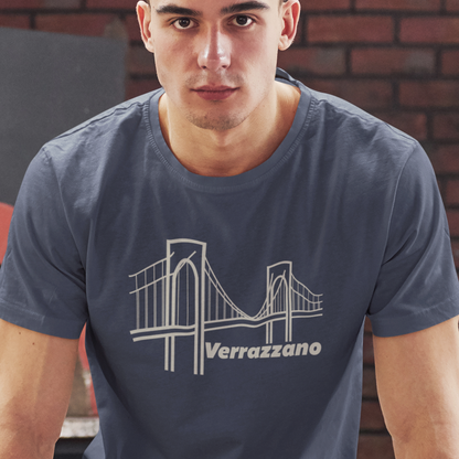 T-shirt with a bridge graphic and 'Verrazzano' text 