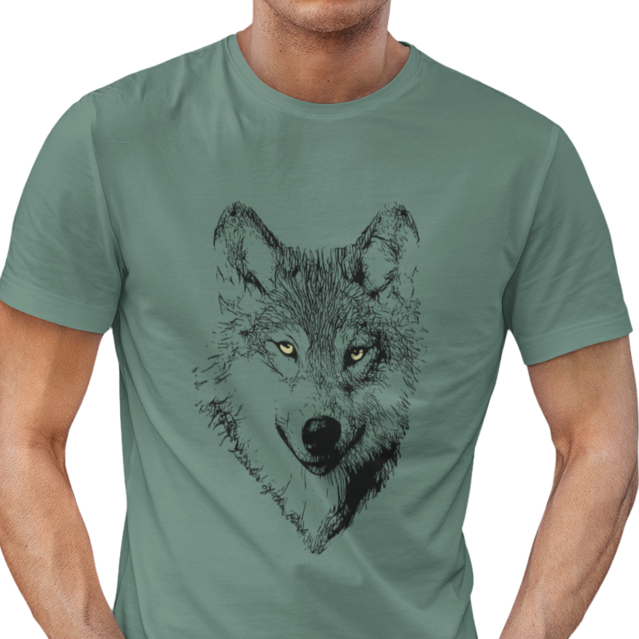 T-shirt with wolf graphic