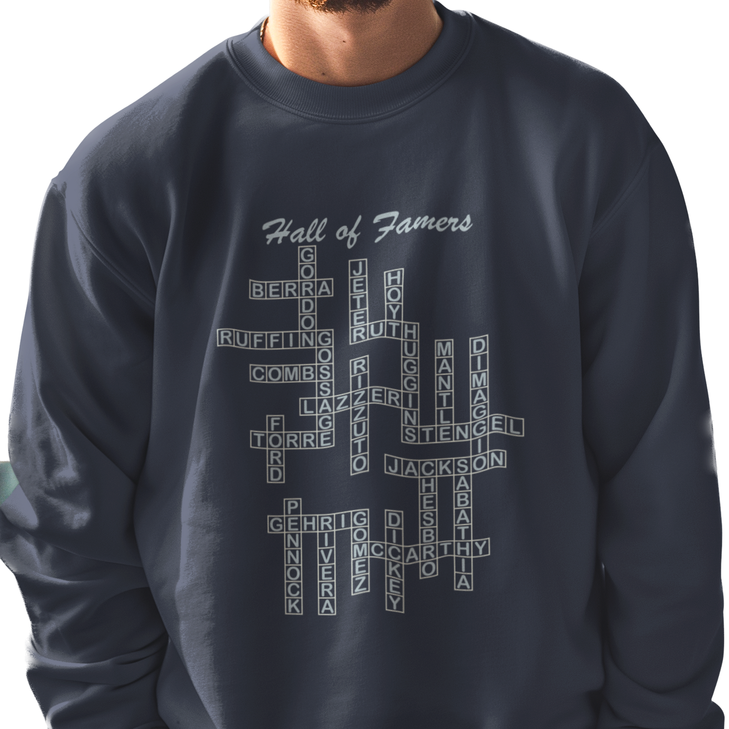 NY Yankees Hall of Famers Crossword Sweatshirt