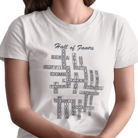 NY Yankees Hall of Famers Crossword Women's T-Shirt