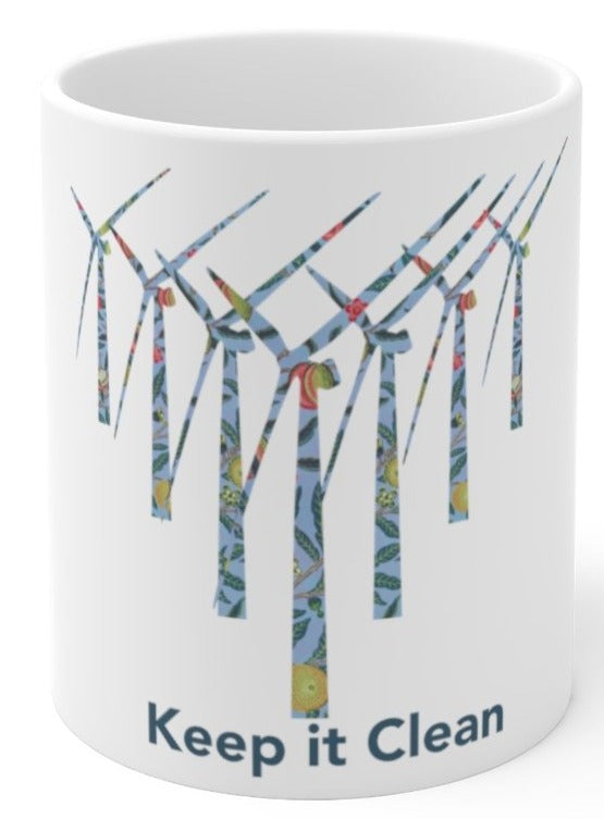 Keep it clean windmill coffee mug