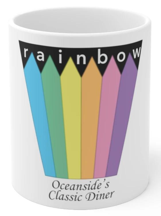 Rainbow Diner Oceanside coffee mug
