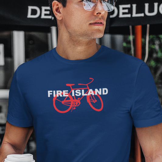 Fire Island and bicycle unisex t-shirt