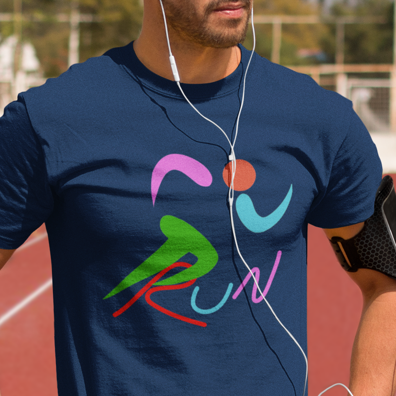 Brightly colored runner unisex t-shirt